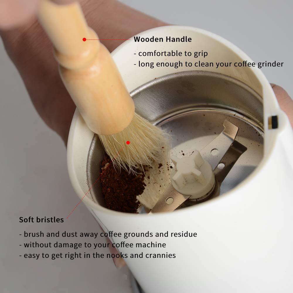 Espresso Machine Cleaning Brush Set - CAFEMASY 5 Pieces Coffee Cleaning Brush Natural Bristles