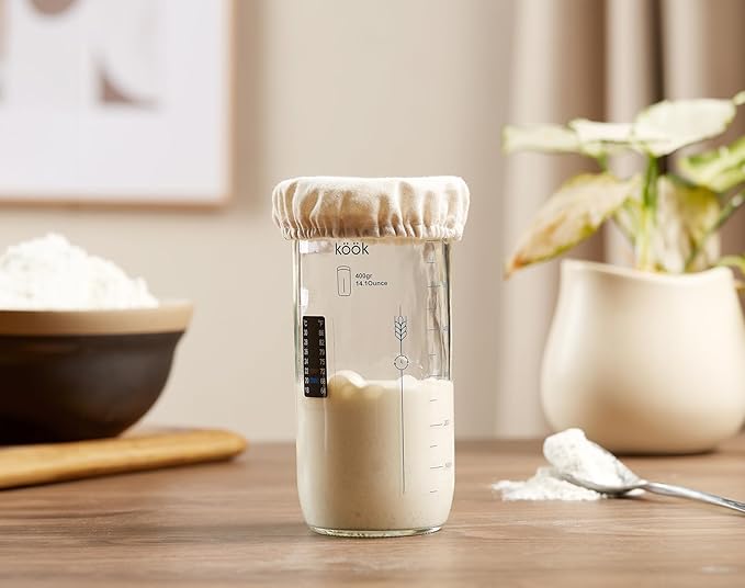 Sourdough Starter Kit, by Kook, Sourdough Starter Jar, Sourdough Bread Baking Supplies, Date Marked