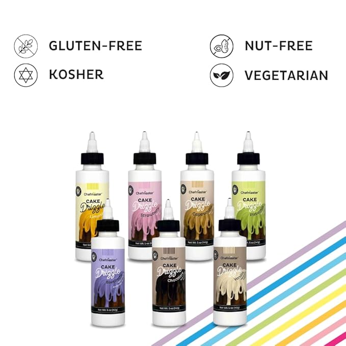 Pistachio-Flavored Cake Drizzle by Chefmaster, Edible Cake Drip Frosting for Decorating, Drip for