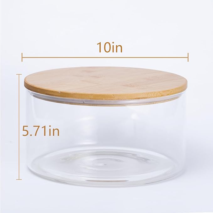190oz Extra Large Glass Trifle Bowl with Lid, Modern Design Clear Glass Round Dessert Centerpiece