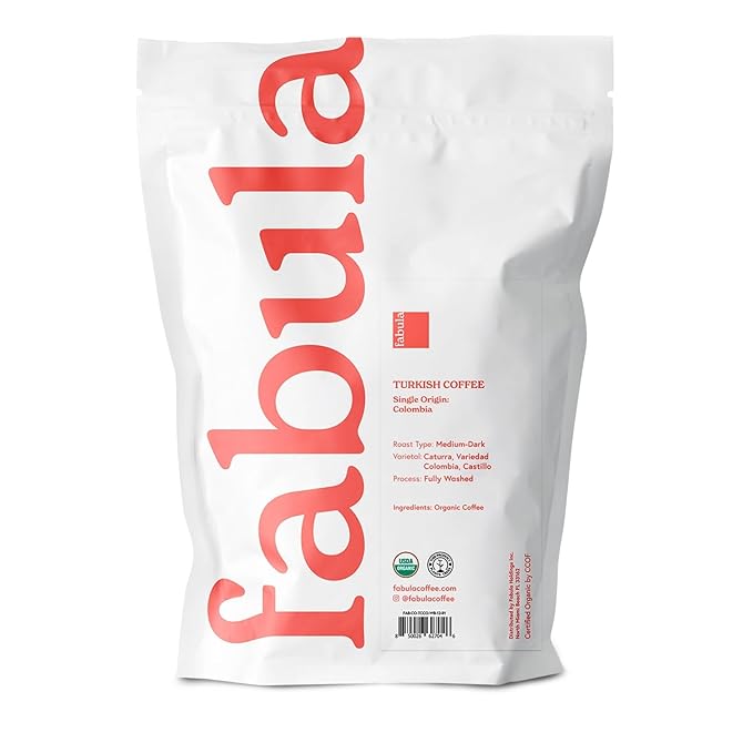 Fabula Organic Turkish Coffee - Very Fine Grind - Low Acid - Single Origin - Non-GMO - Mold Free