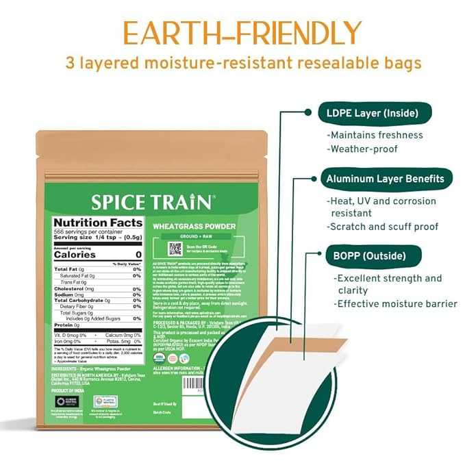 HANDPICK USDA Organic Wheatgrass Powder (10oz) Rich Green Powder - Lab Tested | 100% Whole Leaf |