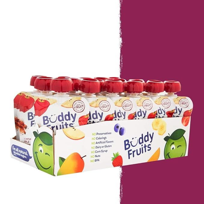 Buddy Fruits Snacks To Go Cinnamon Unsweetened Applesauce 3.2oz Pouch (18pk)