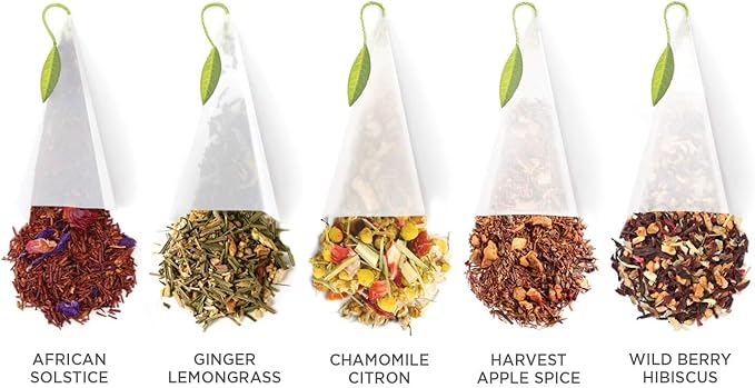 Tea Forte Assorted Herbal Presentation Box Tea Gift Set Sampler, 20 Count, 2 of Each Variety