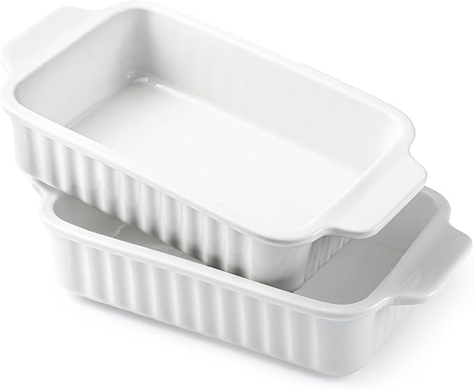 Small Baking Dish, 9x5 inch Casserole Dishes for Oven, 30 Oz Ceramic Baking Pans with Double