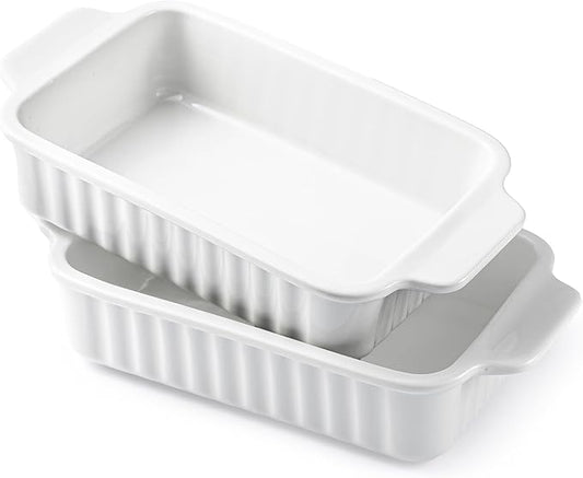 Small Baking Dish, 9x5 inch Casserole Dishes for Oven, 30 Oz Ceramic Baking Pans with Double