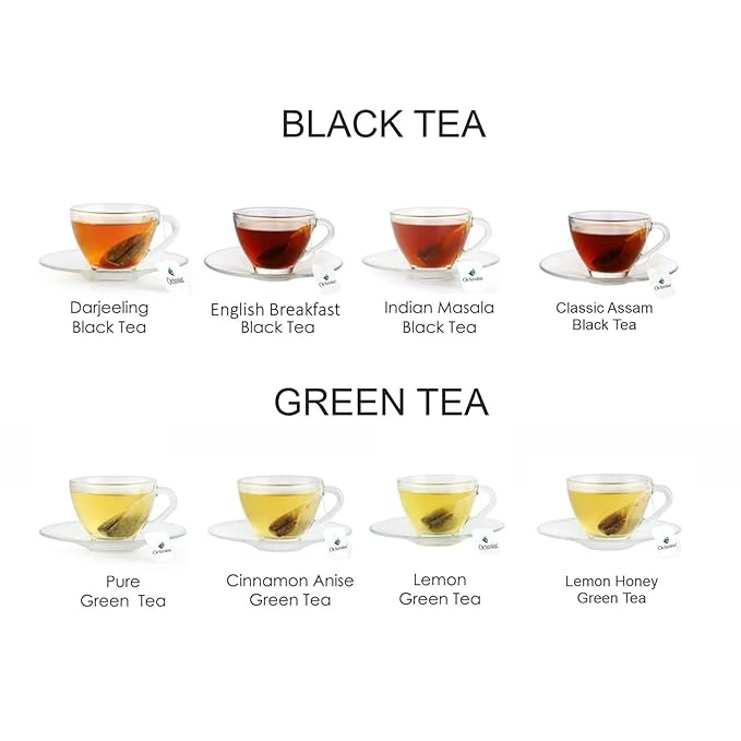 Octavius Gift's Select - Assorted Tea in Wooden Box | 6 Flavors, 120 Tea Bags | Black & Green | Tea