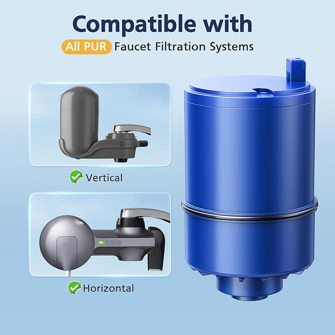 6 Pack Water Filter Replacement Compatible with All PUR®, PUR®PLUS Faucet Filtrat-ion Systems, Pur®