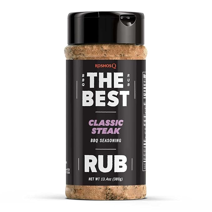 Kosmos Q The Best Classic Steak Seasoning Rub, Garlic Pepper & Paprika BBQ Meat Dry Rub for Prime