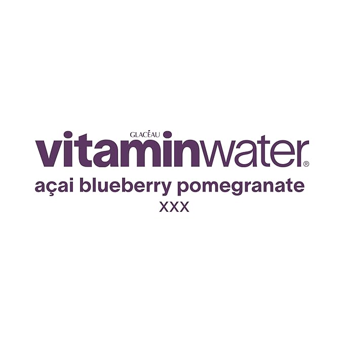 vitaminwater XXX Acai-Blueberry-Pomegranate Zero Sugar, Flavored Water Beverage, 20 fl oz Bottles