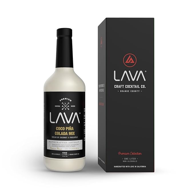 LAVA Premium Coco Pina Colada Made with Cream of Coconut and Real Pineapple, No Artificial