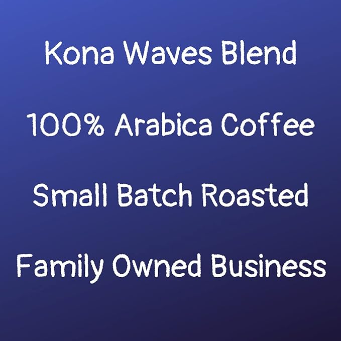 River Moon Coffee, Kona Coffee Whole Bean, Medium Roast, 2 lbs, Kona Waves Hawaiian Blend