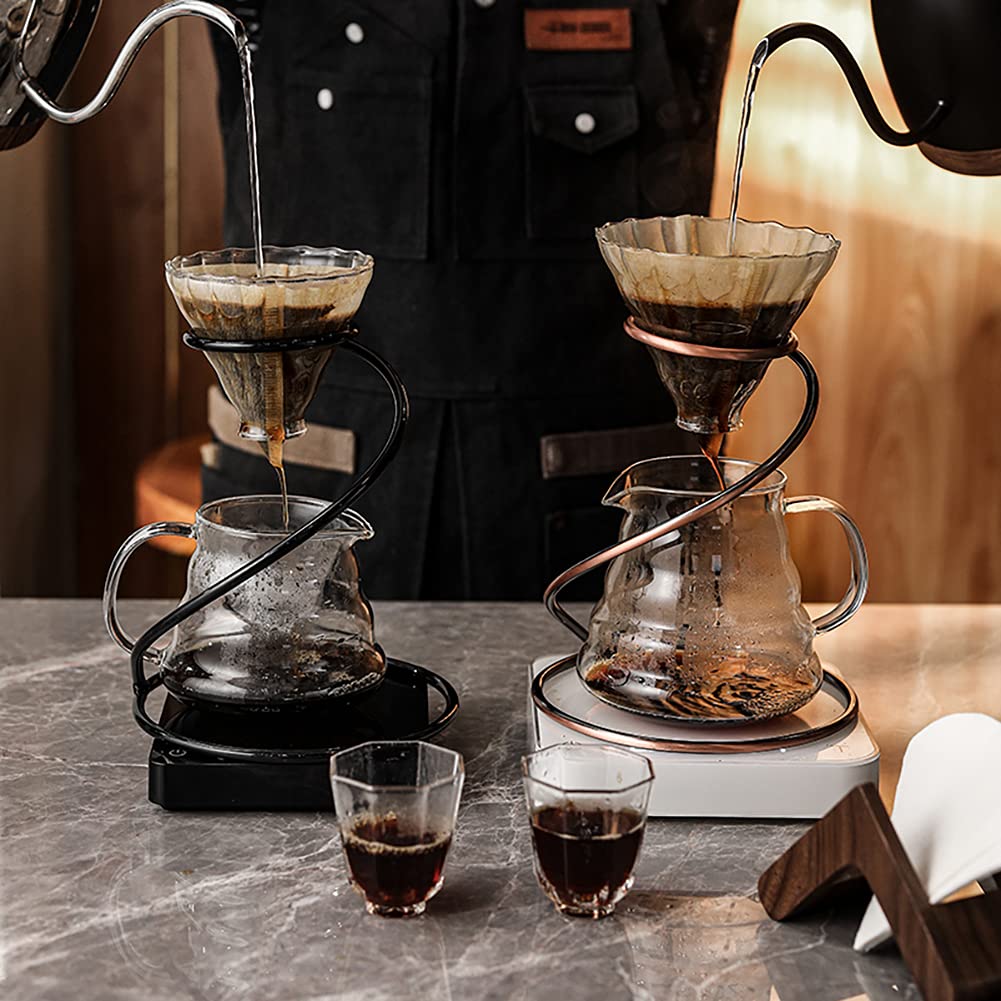 Pour Over Coffee Maker Set – Includes Glass Coffee Dripper, Metal Dripper Stand, Heat Resistance