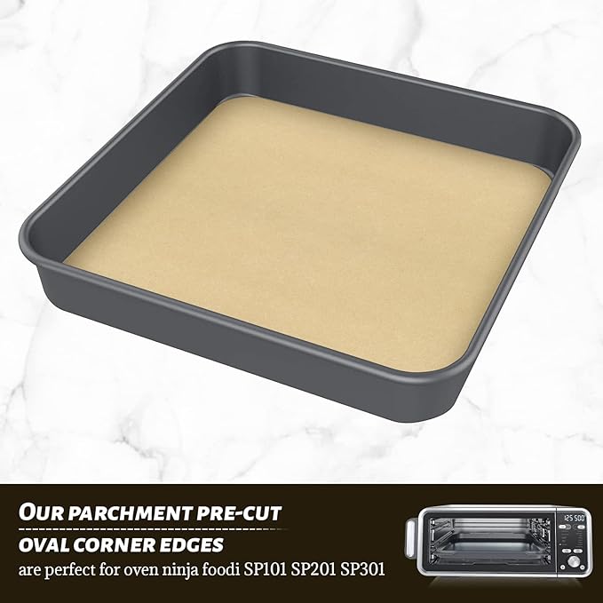 WMKGG 12 inch Air Fryer Parchment Paper Squares, 100 Sheets Unbleached Pre-Cut Baking Disposable