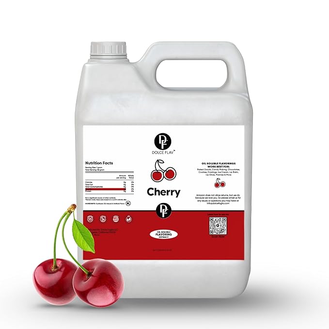 Dolce Flav Cherry Flavoring ??32 oz. ??Premium Oil-Based Extract for Chocolates, Frostings, Baked