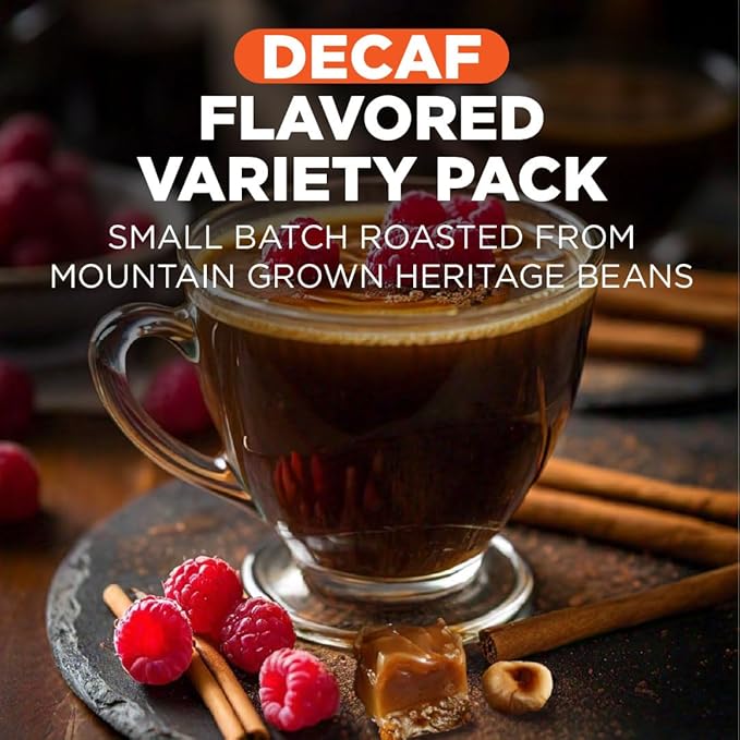 Maud's Flavored Decaf Coffee Pods Variety Pack, 24 ct, 6 Assorted Roasts & Flavors, Decaf Medium