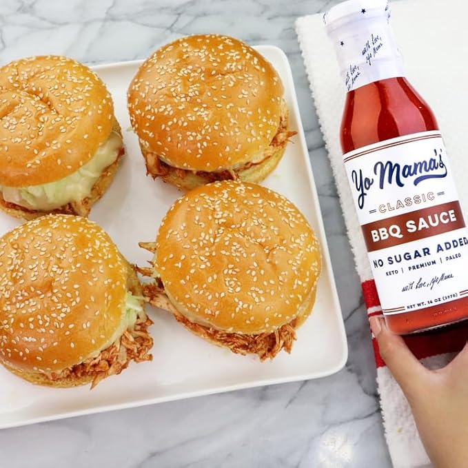 Yo Mama's Foods Keto Barbecue BBQ Sauce ??(Pack of 2) - Vegan, No Sugar Added, Low Carb, Low