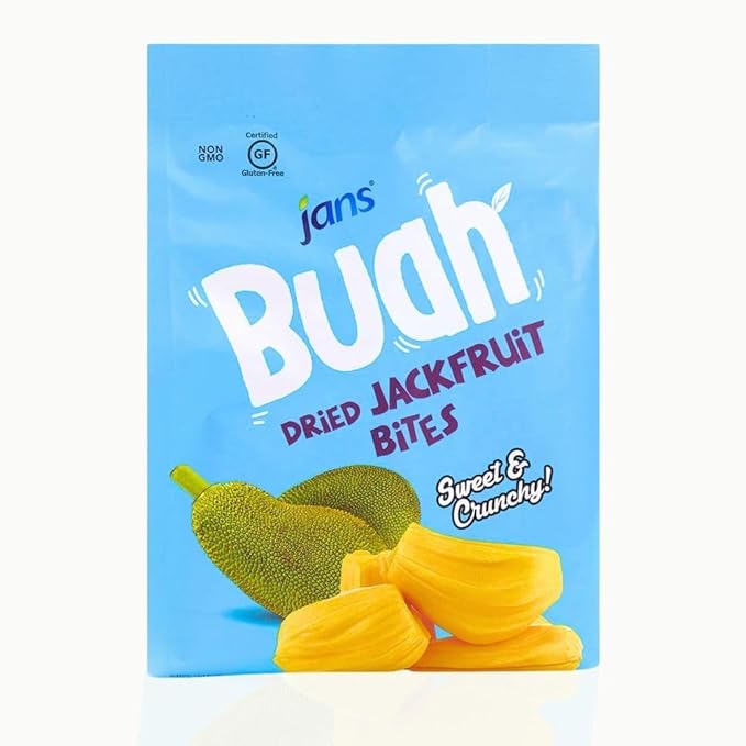 Jackfruit Chips 7 Oz | Jans Buah Dried Jackfruit Chips, Gluten-Less Fruit Snack, Authentic Fruit