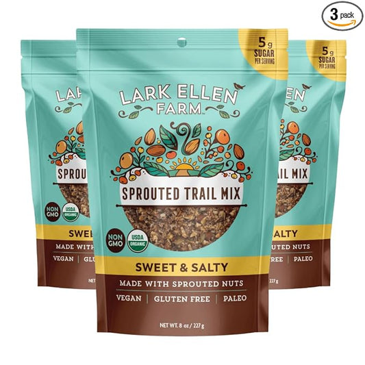 Lark Ellen Farm Sweet and Salty Nut and Seed Trail Mix, Gluten Free Trail Mix Bags, Grain Free