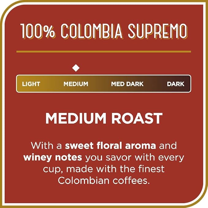 Don Francisco's Colombia Supremo Whole Bean Coffee, Medium Roast ??100% Arabica,12 oz Bag, Premium