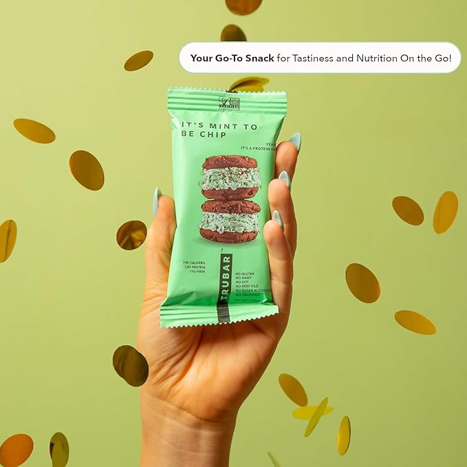 TRUBAR Vegan Protein Bar, It???Mint to Be Chip, Gluten Free, Plant Based High Fiber, Dairy Free