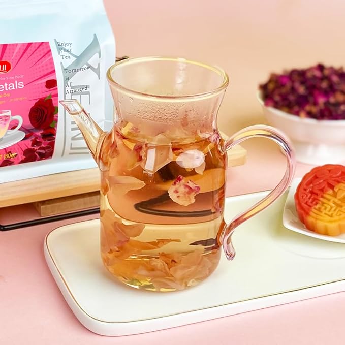 XIEJINJI Dried Rose Petals - 2.8oz/80g, Food-Grade Edible Rose Petals, Dried Flower Petals for