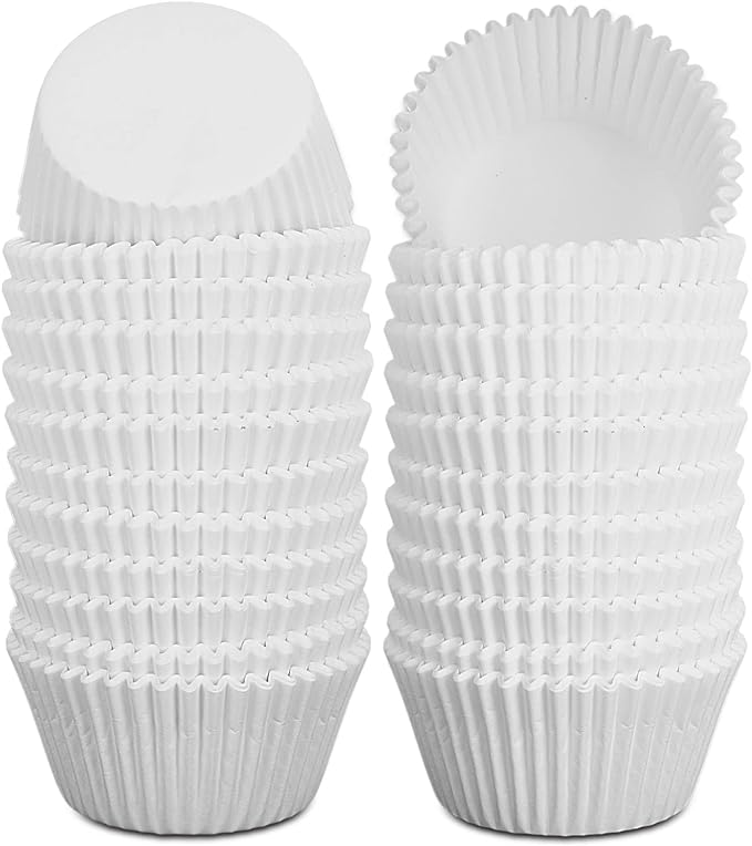 600 Pcs White Cupcake Liners Standard Size Baking Cups Food-Grade Greaseproof Paper Muffin Liners