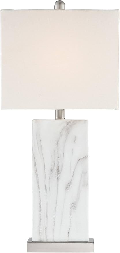360 Lighting Connie Mid Century Modern Table Lamps 25" High Set of 2 with USB Charging Port White