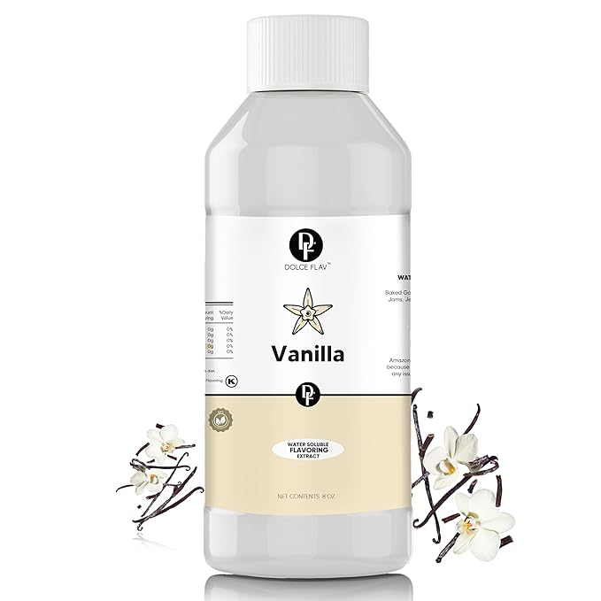 Dolce Flav Vanilla Extract 8 oz ??Kosher, Sugar-Free, Concentrated Vanilla Flavoring for Baking