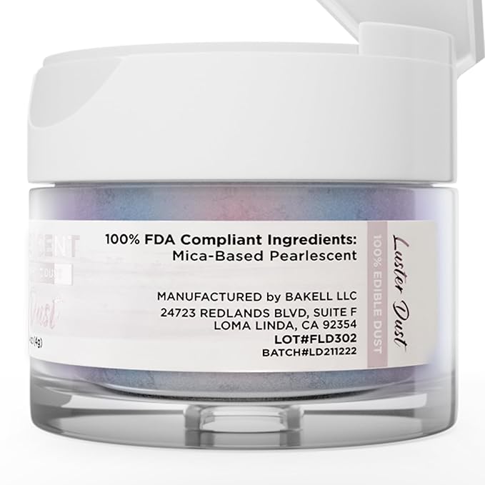 Bakell - Pink Iridescent Luster Dust & Paint - (4g, 1x Jar) | Edible Radiance for Baking