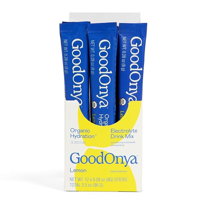 GOODONYA Organic Hydration Electrolyte Drink Mix, Certified Organic Hydration Powder, Non-GMO