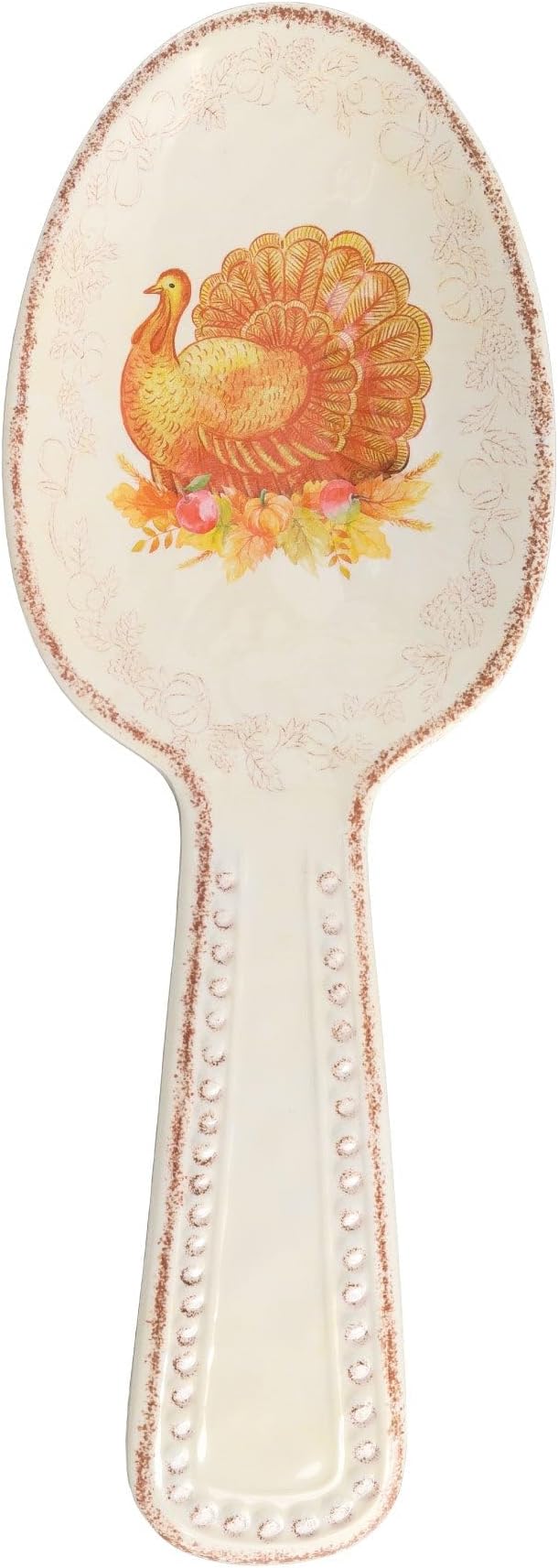 UPware Glitter Turkey Melamine Salad Servers, Serving Utensil Set, Includes Serving Fork and Spoon