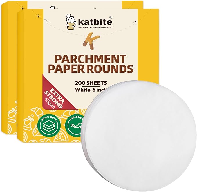 Katbite 400Pcs 6 Inch Parchment Paper Rounds, Round Parchment Paper for Cake Baking, Patty