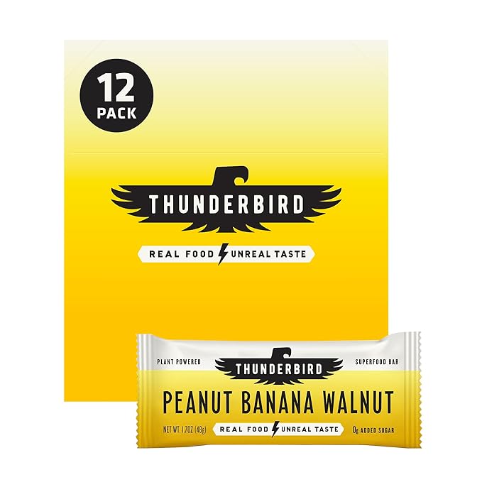 Thunderbird Bars Energy Snack, Gluten-Free with Protein, Healthy Real Food, Vegan Non-GMO, No Added