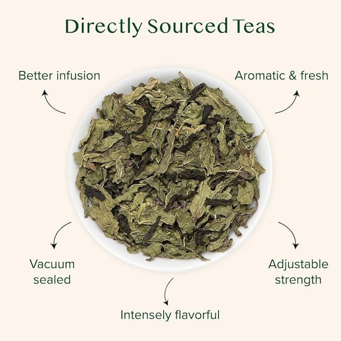 VAHDAM, Mint Green Tea Loose Leaf (50+ Cups, 3.5 oz) Cool Peppermint Tea With Himalayan Green Tea