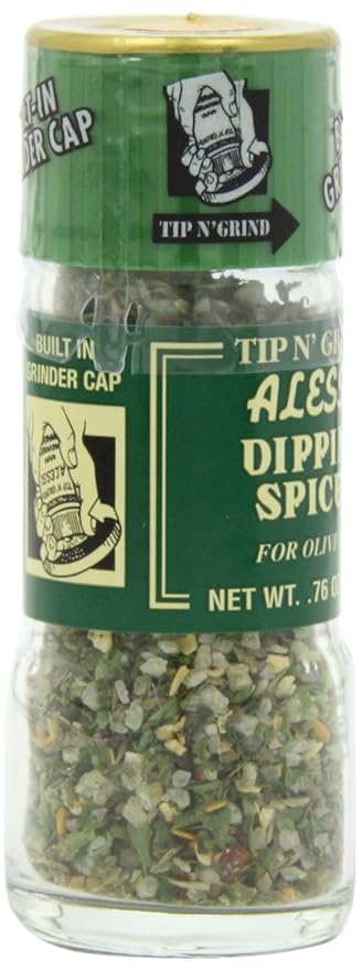 Alessi Herb & Seasoning Grinder, Dipping Spices for Olive Oil, Tip n' Grind (Garlic, 0.76 Ounce