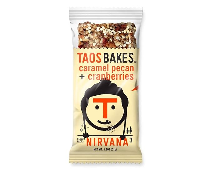 Taos Bakes - Caramel Pecan + Cranberries - Breakfast Bars - 5g Fiber & Gluten Free - Healthy Snacks