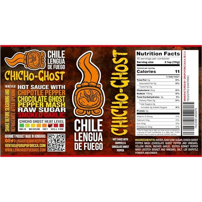 Hot Sauce | Chile Lengua de Fuego (Pack of 2, Chicho-Ghost)
