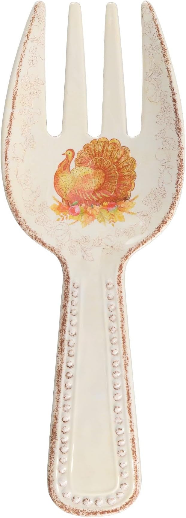 UPware Glitter Turkey Melamine Salad Servers, Serving Utensil Set, Includes Serving Fork and Spoon