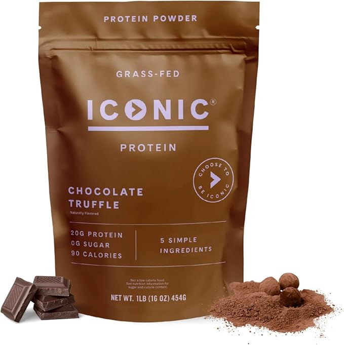 ICONIC Protein Powder, Chocolate Truffle - Sugar Free, Low Carb Protein Powder - Lactose Free