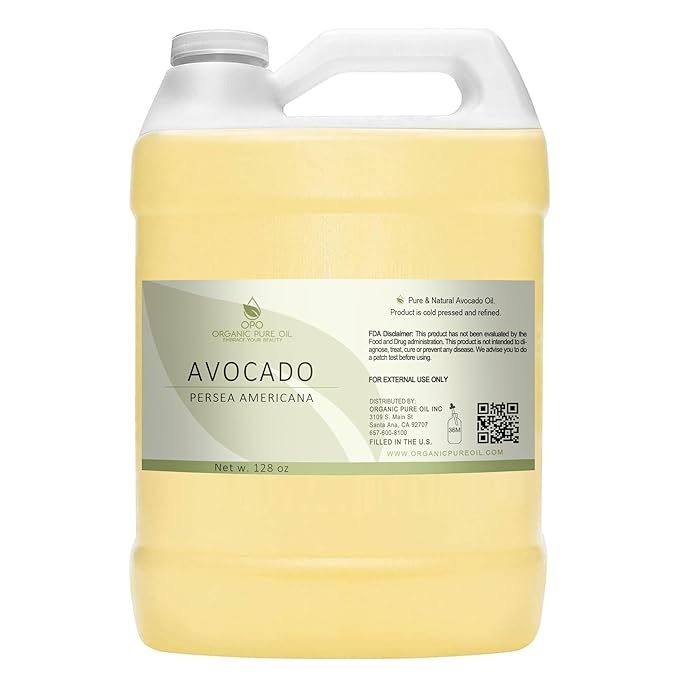 Avocado Oil - Pure, Refined, Filtered, Non-GMO, Vegan, Fair Trade, Unscented, Bulk Carrier - 128 oz