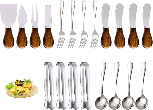 Charcuterie Accessories (20 Pcs), Cheese Spreaders for Charcuterie Board, Mini Serving Spoons