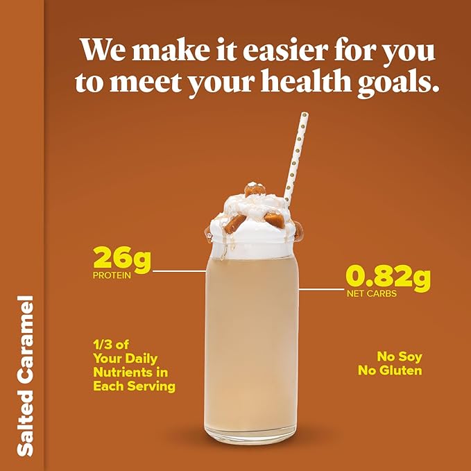 Keto Chow Salted Caramel | Keto Meal Replacement Shake | Nutritionally Complete | Low Carb |