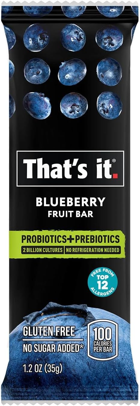 That's it. Blueberry Probiotic Fruit Bars, Helps Promote Healthy Gut & Digestion, No Refrigeration