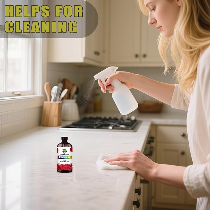 Rose Essential Oil (4 oz/120 ml) ??Rose Oils for Aromatherapy, diffusers, humidifiers, Home