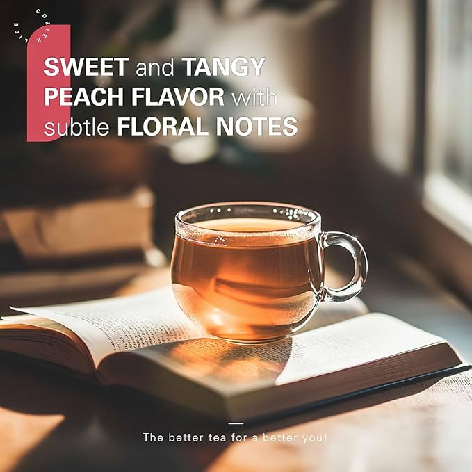 WT WEETEE Peach Herbal Tea Bags, Caffeine Free Tea Made with Rose Hip, Orange Peel, Hawthorn