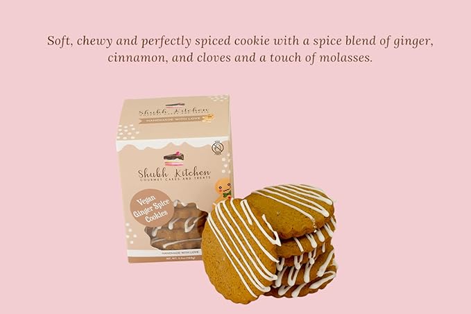 Vegan Ginger Spice Cookies- Holiday Cookies, Gourmet Vegan Snack, 100% Egg-Free, Dairy-Free
