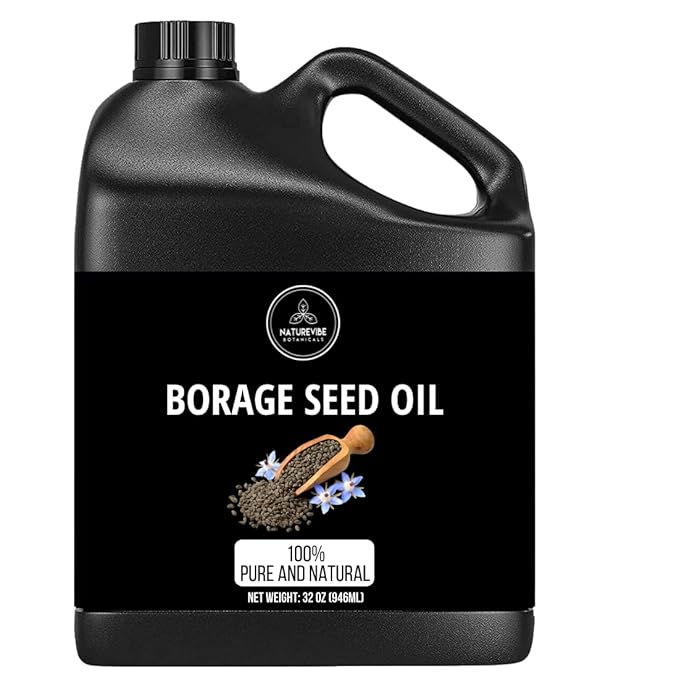 Naturevibe Botanicals Borage Oil 32 Ounces | 100% Pure and Natural | Great for Skin Care and Hair