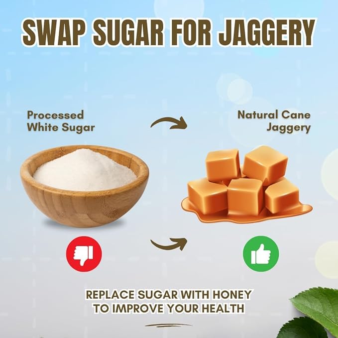 Danodia Foods Organic Jaggery Cubes 1 lb (450g), Pure & Natural, No Additives Sweetener, Vegan &