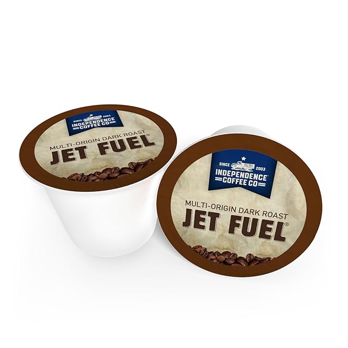 Independence Coffee Co. Jet Fuel Intense and Heavy Body, Dark Roast, Single Serve Coffee K Cup